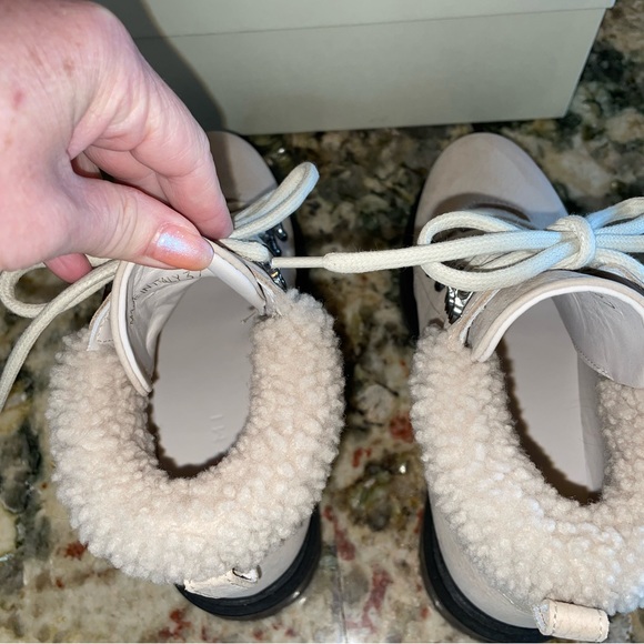 M Gemi The Alpi ecru cream beige hiking boots women’s size 7 or 37 - Picture 10 of 11